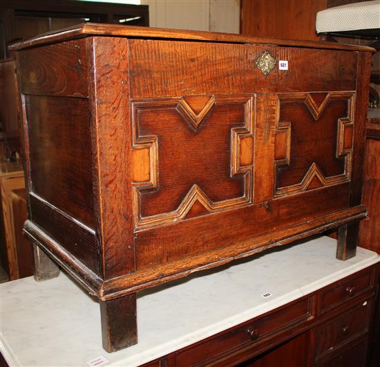 Panelled oak coffer